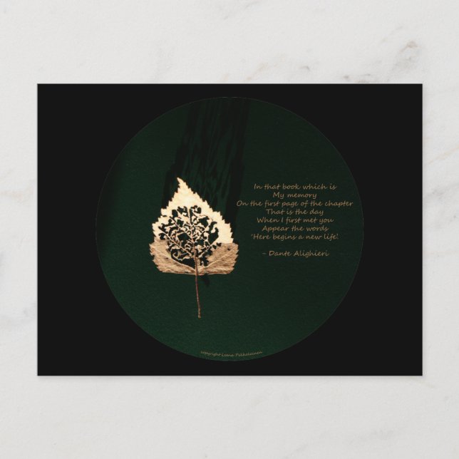 Carte Postale Feuille d'or (Devant)