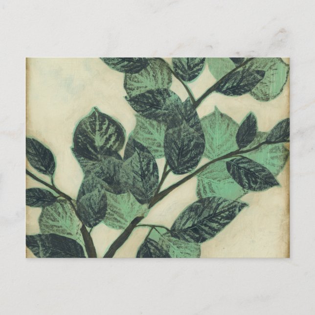 Carte Postale Feuille et branches sur l'arrière - plan crème (Devant)