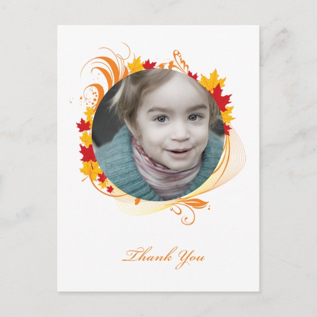 Carte Postale feuille merci (Devant)