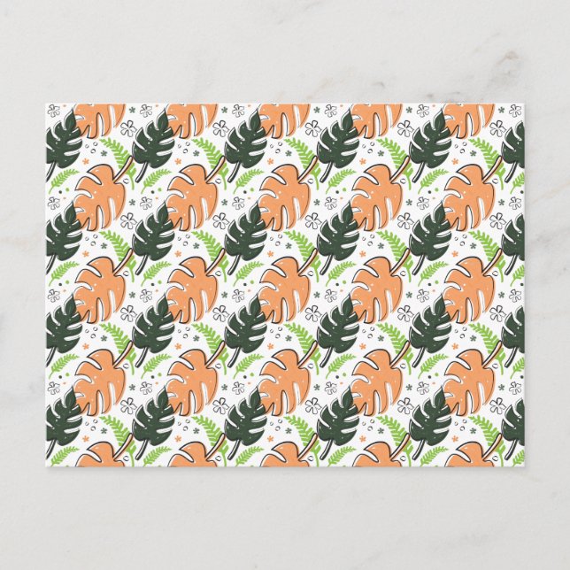 carte postale feuille tropicale (Devant)