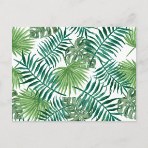 Carte postale Feuille verte tropicale