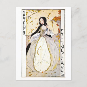 Carte postale Feuille vintage octobre Falling