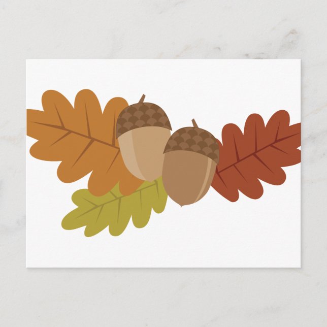 Carte Postale Feuilles Acorn (Devant)