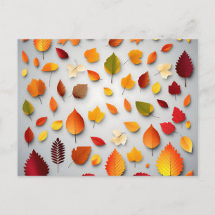 Carte Postale Feuilles d'automne colorées
