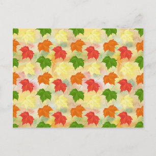 Carte Postale feuilles d'automne de l'aquarelle