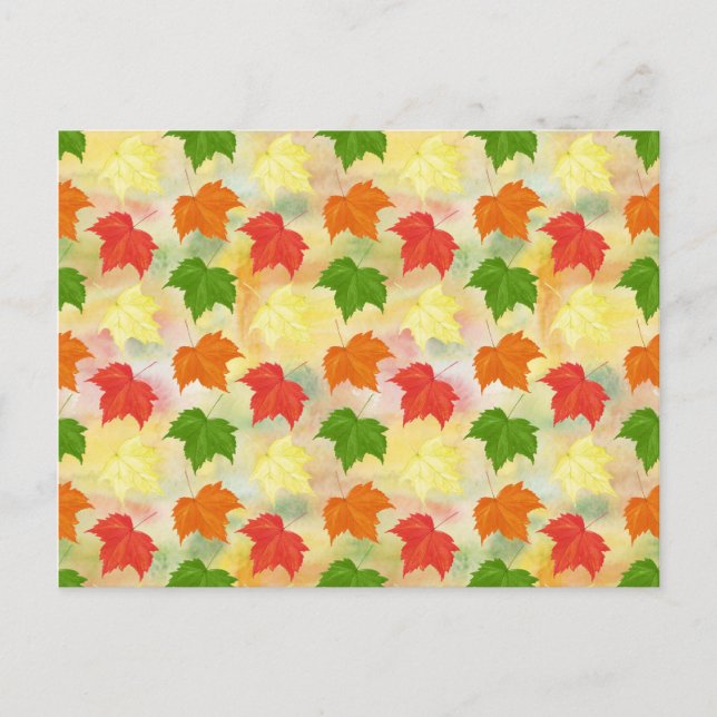 Carte Postale feuilles d'automne de l'aquarelle (Devant)