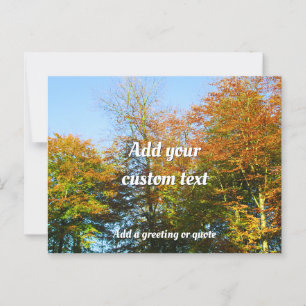 Carte Postale Feuilles d'automne et Ciel bleu - Personnalisé
