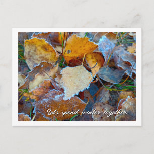 Carte Postale Feuilles d'automne givré personnalisé