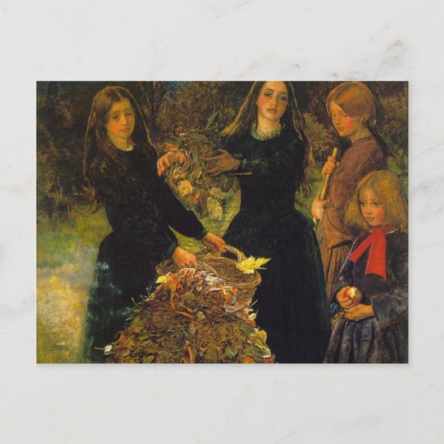 Carte Postale Feuilles d'automne par Sir John Everett Millais (Devant)