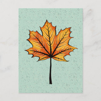 Carte Postale Feuilles D'Automne Sur L'Art Botanique Décoratif B