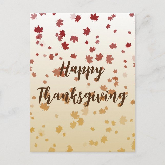 Carte Postale Feuilles de l'érable de Thanksgiving (Devant)