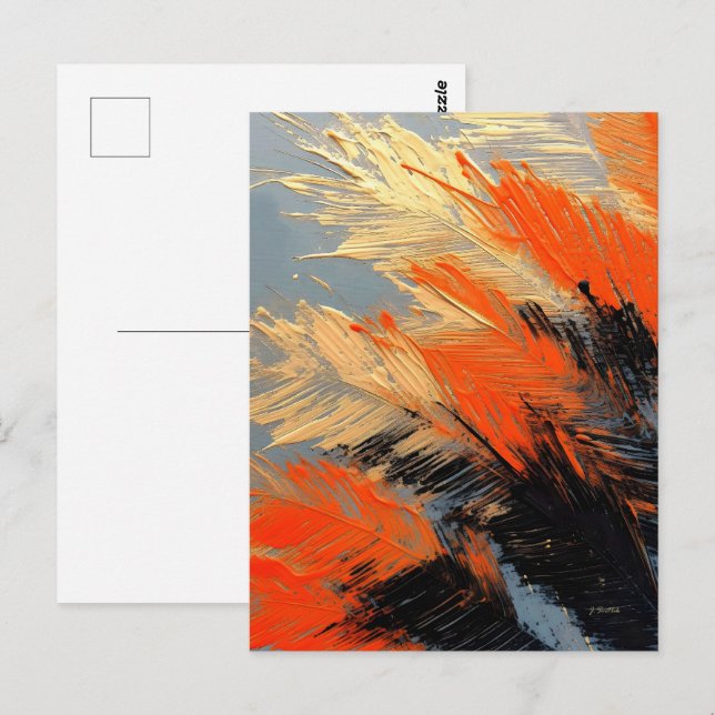 Carte Postale Feuilles de Palmier – Mouvement Tropical Abstrait (Devant / Derrière)