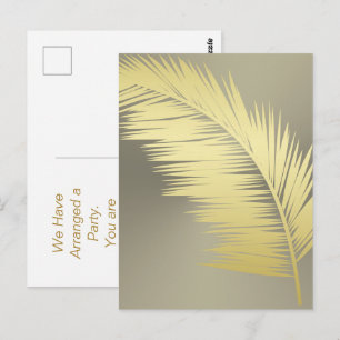 Carte Postale Feuilles de palmier tropical doré