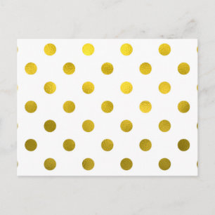Carte Postale Feuilles d'or Faux métalliques Foil Grand Polka Po