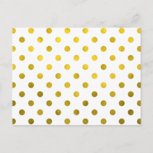 Carte Postale Feuilles d'or Faux métalliques Foil Petite Polka P