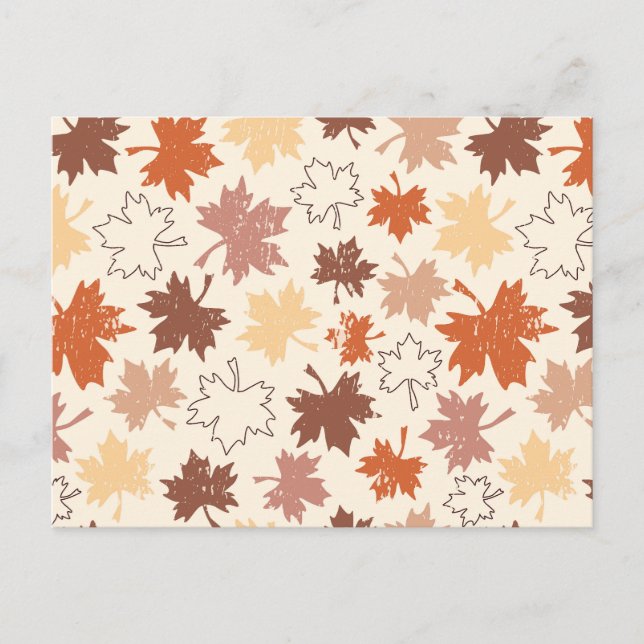 Carte Postale Feuilles en chute dans la conception de l'automne  (Devant)