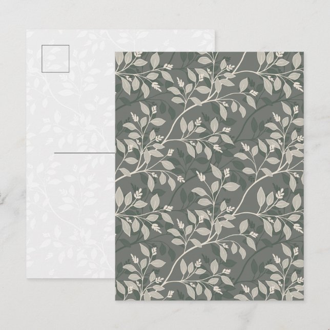 Carte Postale Feuilles Errantes Élégant Botanique Terroir (Devant / Derrière)