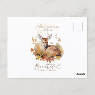 Carte Postale Feuilles et fleurs automnales