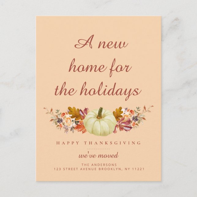 Carte Postale feuilles rustiques remerciement faire-part émouvan (Devant)