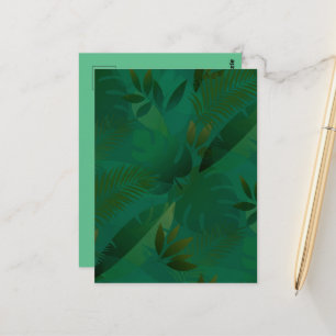 Carte Postale Feuilles tropicales mystiques exotiques de la jung