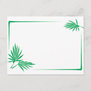 Carte Postale Feuilles verts avec bordure