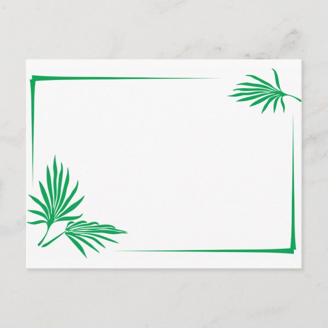 Carte Postale Feuilles verts avec bordure (Devant)