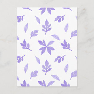 Carte Postale Feuilles violettes et motifs floraux