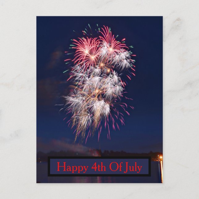 Carte Postale Feux d'artifice 4 juillet fête de l'indépendance (Devant)