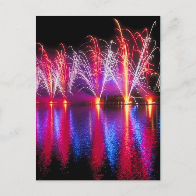 Carte Postale Feux d'artifice brillants (Devant)