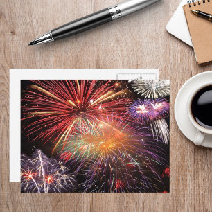 Carte Postale Feux d'Artifice de la Fête Nationale et Nouvel An