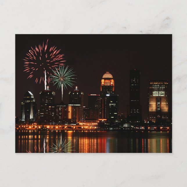 Carte Postale feux d'artifice de Louisville (Devant)