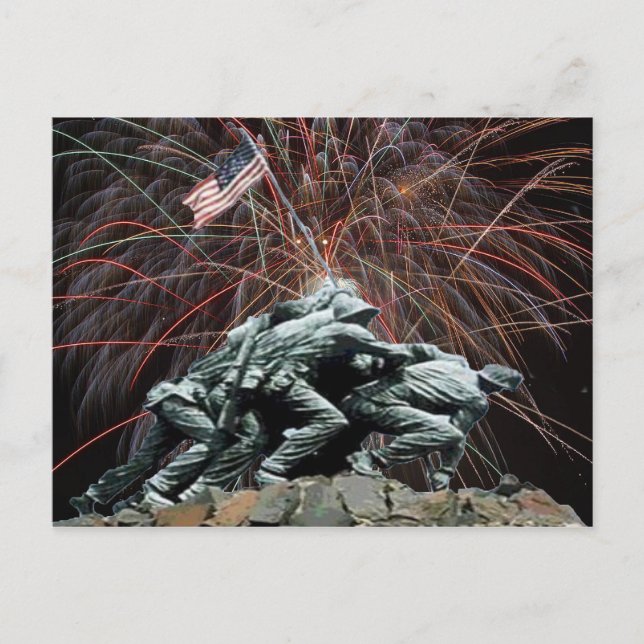 Carte Postale Feux d'artifice du mémorial de guerre des Marines  (Devant)