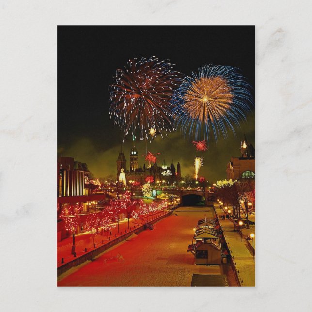 Carte Postale Feux d'artifice, Ottawa, Ontario, Canada (Devant)