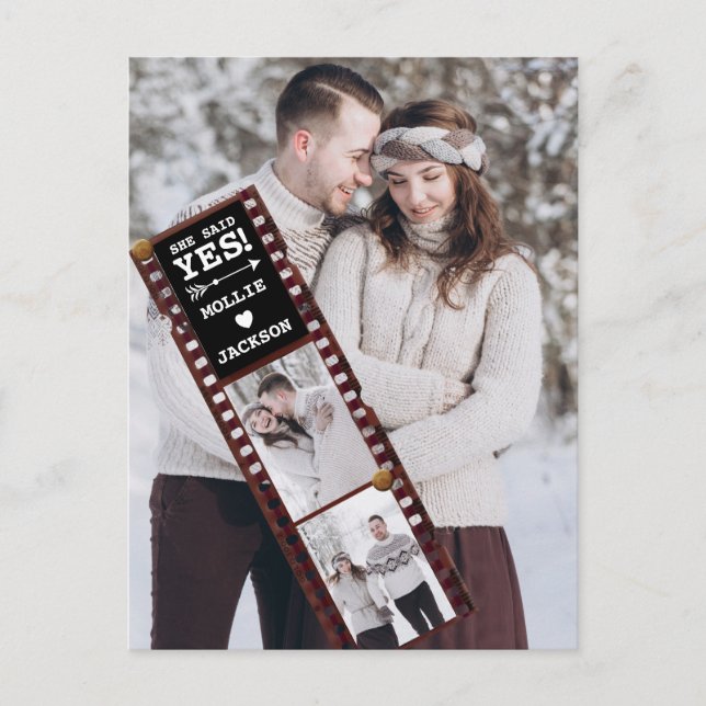 Carte Postale Fiançailles Faire-part Elle A Dit Oui Photo (Devant)