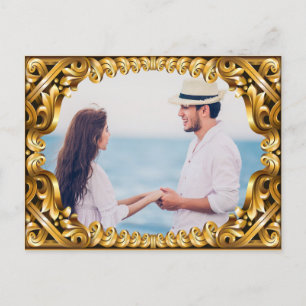 Carte postale Fiançailles Gold Photo Frame
