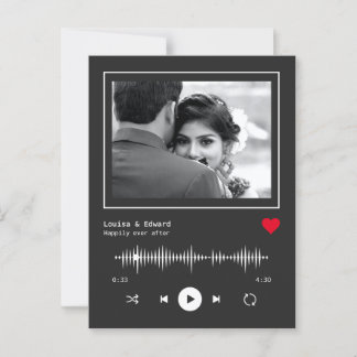 Carte Postale Fiançailles Mariage du lecteur de musique