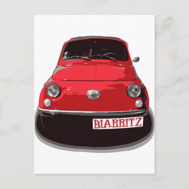 Carte Postale Fiat 500 Biarritz (Devant)
