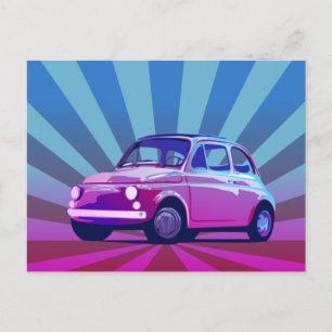 Carte Postale Fiat 500 Coloré