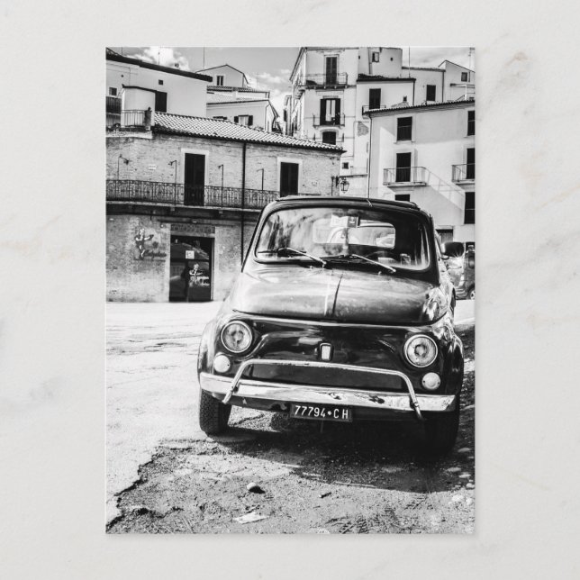 Carte Postale Fiat 500 en Italie cadeaux de voyage rétro (Devant)
