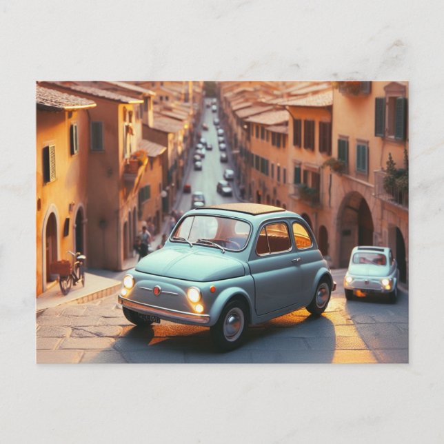 Carte Postale Fiat 500 fun (Devant)