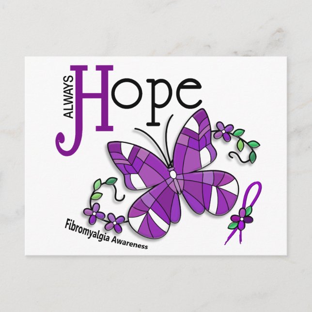 Carte Postale Fibromyalgie du papillon en verre (Devant)