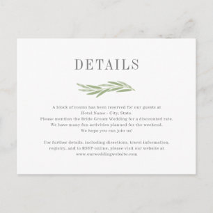 Carte Postale Fiche de boîtier Détails du Mariage de la branche