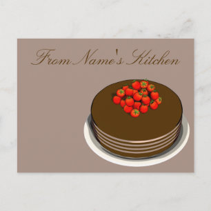 Carte Postale Fiche de recette de gâteau au chocolat