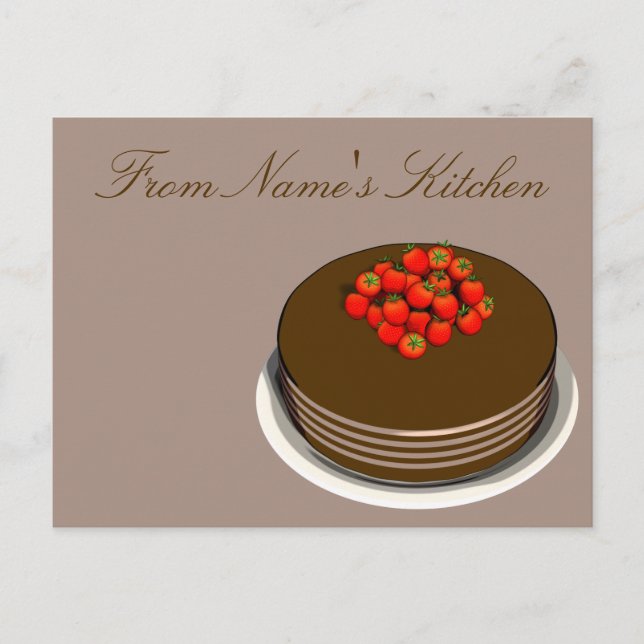 Carte Postale Fiche de recette de gâteau au chocolat (Devant)