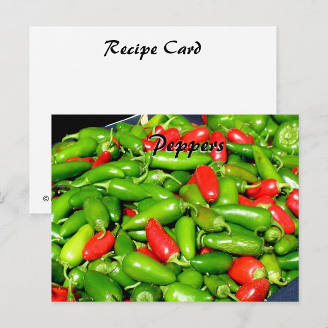 Carte Postale Fiche de recette - Poivrons (Devant / Derrière)
