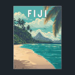 Carte Postale Fidji Illustration Voyage Art Vintage<br><div class="desc">Design de voyage vectoriel rétro Fidji. Fidji est un paradis tropical dans le Pacifique Sud,  connu pour ses eaux cristallines,  ses récifs coralliens et ses paysages insulaires luxuriants.</div>