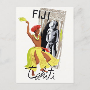 Carte Postale Fidji Tahiti Poster vintage