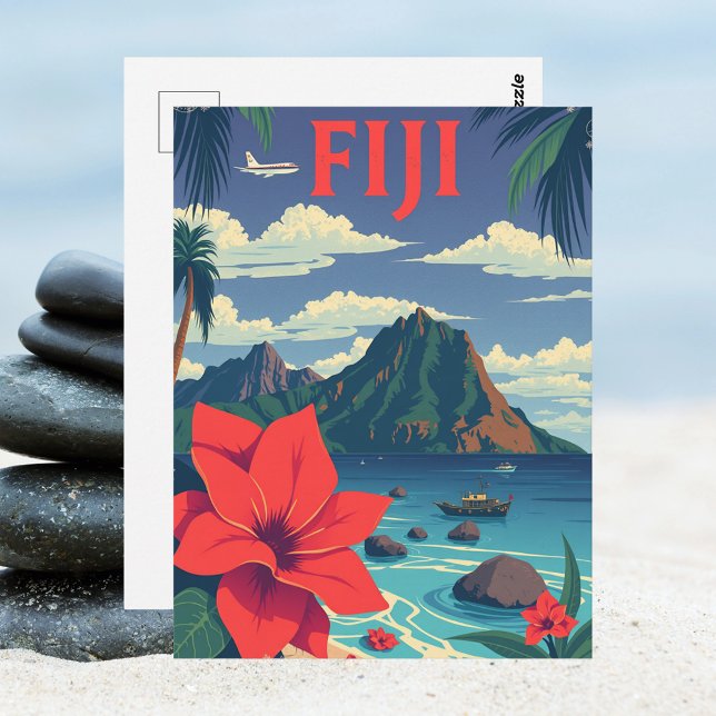 Carte Postale Fidji Tropical Island Travel (Fiji Tropical Island Travel Postcard
)