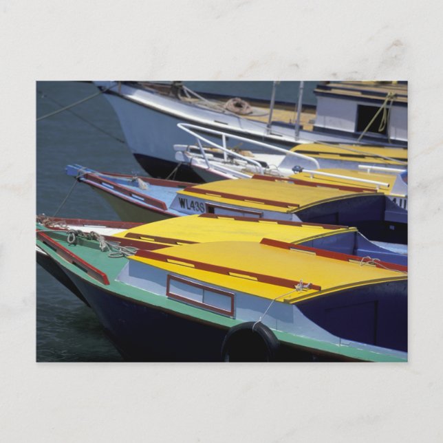 Carte Postale Fidji, Viti Levu, Lautoka, Petits bateaux à Port d (Devant)