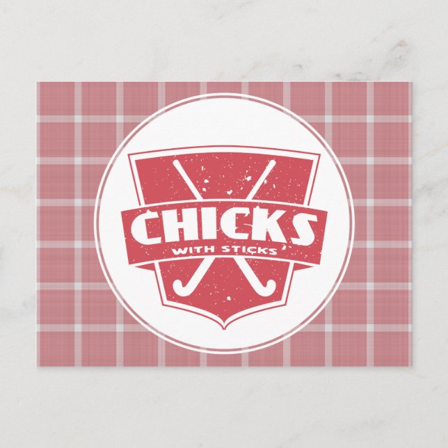 Carte postale Field Hockey Chicks With Sticks (Devant)